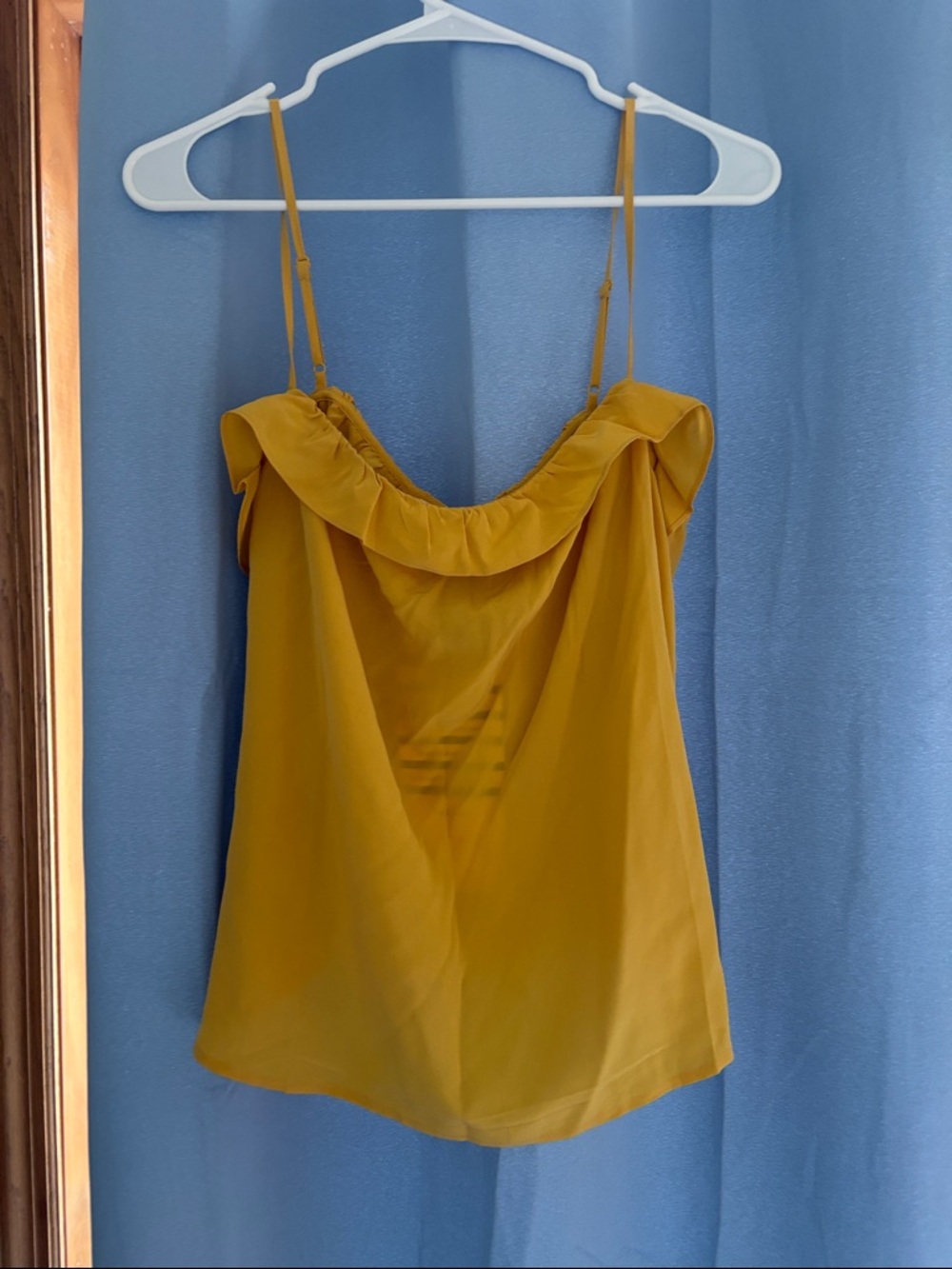 Sezane 44 Sunset yellow Ruffle-Neck Spaghetti Strap Camisole